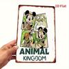2D Плоский, 1 шт. Металлический настенный декор Disney Animal Kingdom - 20,32x30,48 см Железный подвесной декор в винтажном стиле с классическими персонажами Disney
