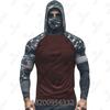 Mens Camo Fishing Shirt UPF 50 Sun Protection Hooded With Mask