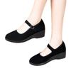 Туфли на танкетке из ткани женские одинарные туфли весенние рабочие туфли черного цвета женские танцевальные туфли нескользящие туфли на плоской подошве туфли для мам с мягкой подошвой