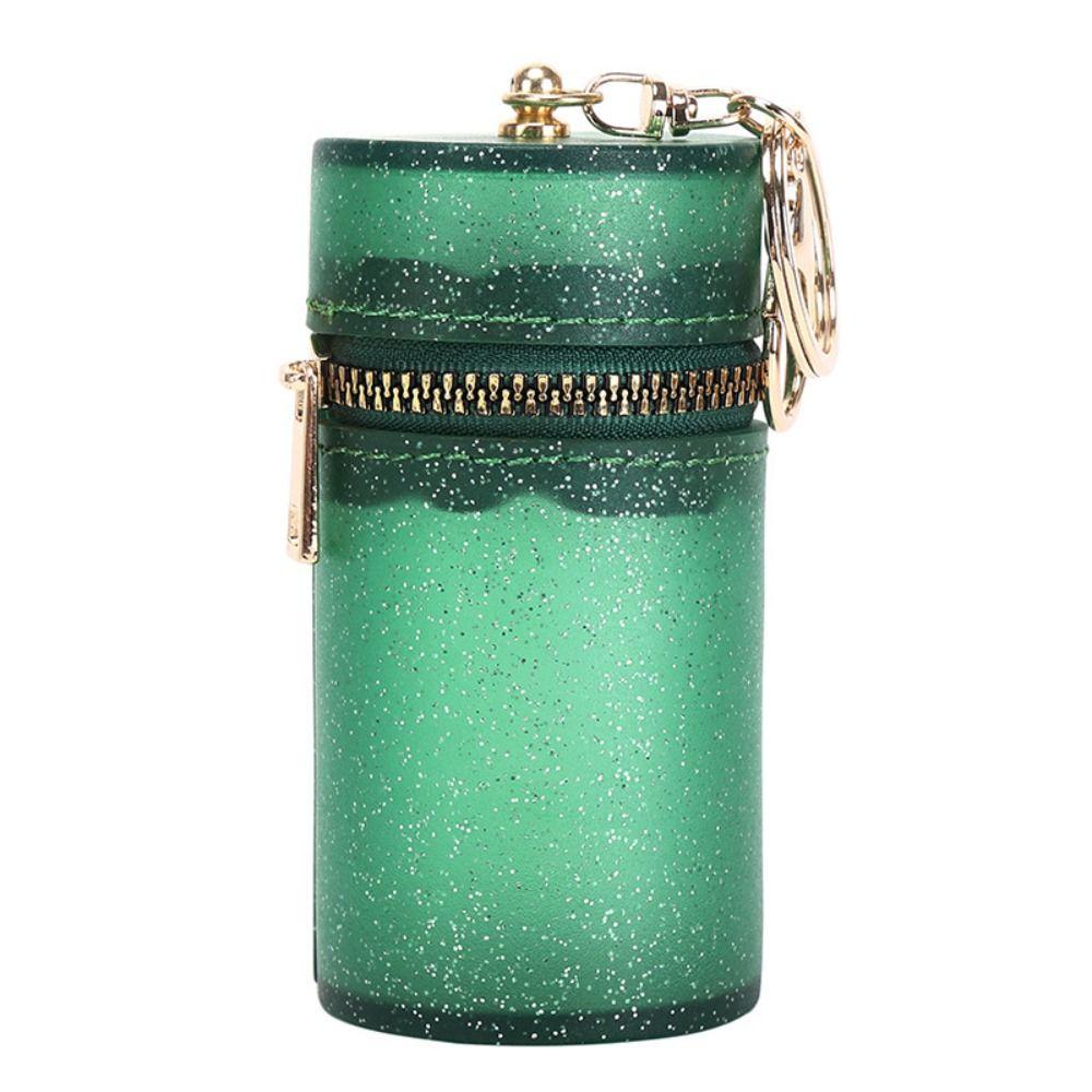 Мини-кошелек из ПВХ для монет, однотонный прозрачный мешочек для помады, блестящая сумка для хранения помады на открытом воздухе