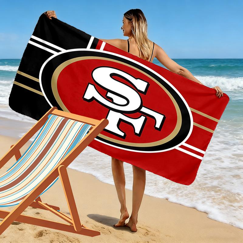 San Francisco 49ers Print Beach Towel, Large Soft Quick Dry Towel for Beach Camping Swimming