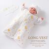 De Gauze Chick Pattern Good Night Жилет Длинный Жилет Защита от холода для младенцев Хлопок Сделано в Японии H 90 см Бесплатно [Кремовый Коко] 6-слойный [Мягкий/Легко Формовать] 100%