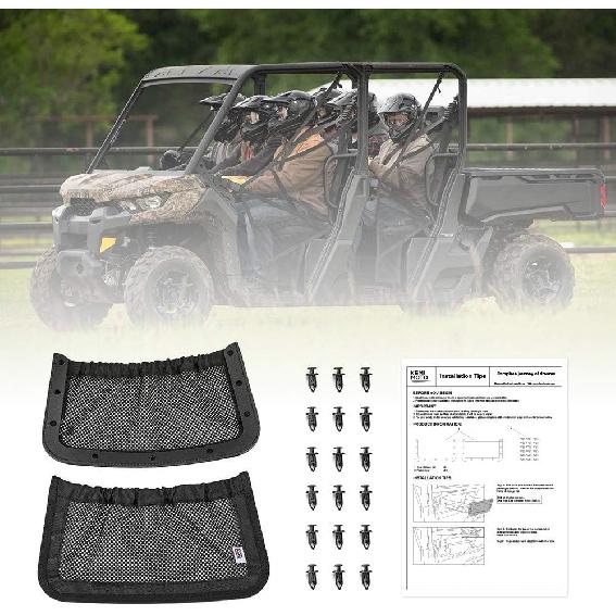 KEMIMOTO UTV Задняя спинка Сетки для хранения Совместимо с Can Am Defender Max Замена Новое OEM #715003019 Черный (Продаются парами)