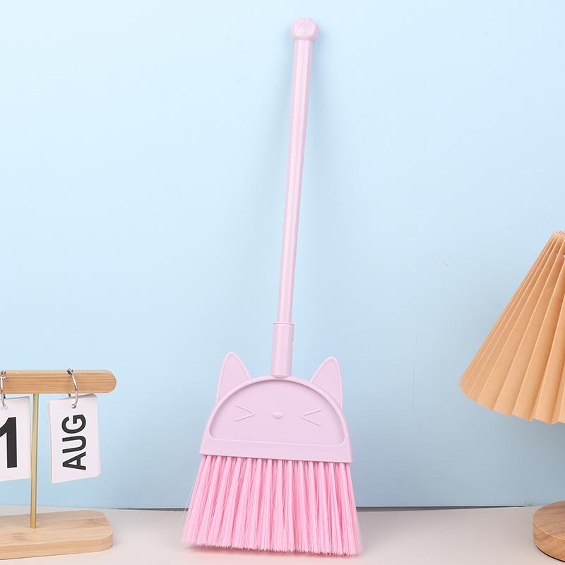 1 Set Cartoon Flexible Bristles Kids Pretend Play Toddlers Indoor Outdoor Floor Sweeping Tool Kit Mini Children Broom Dustpan