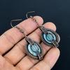 Серьги из голубого халцедона, обернутые медной проволокой 999 пробы, Ювелирные изделия с драгоценными камнями ручной работы, Подарки для жены, Совершенно новые серьги