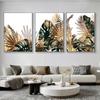 Tropical Plants Canvas Painting Poster Home Decor Gold Leaf Flowers Wall Art Prints Abstract Living Room Room Decor Pictures