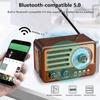 Portable Retro Radio Bluetooth Speaker FM/AM Radio Receiver With LED Flashlight, Supports TF Card, USB, AUX Play