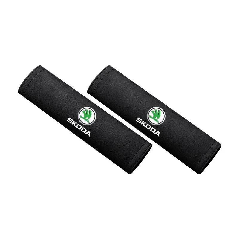 WUM1 2pcs 21cm Car Seat Belt Shoulder Strap Protector for Skoda Octavia A7 Tour RS Rapid Kodiaq Superb Kamiq Yeti Karoq Accessories