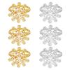 1/2/6 шт. Золотые металлические кольца для салфеток Декор из искусственного жемчуга Дизайн снежинки Зимняя тематика Салфетка