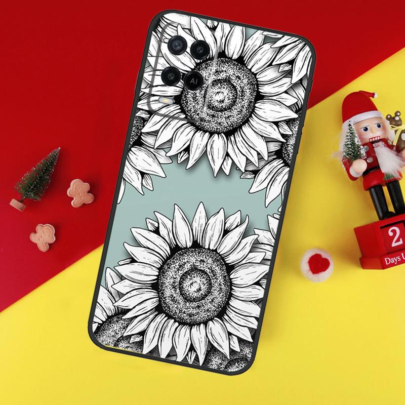 Sunflower Case For Oppo A94 A74 A54 A60 A40 A80 A16 A76 A96 A98 A58 A78 A18 A38 A57 A17 A15 A5 A6 Pro