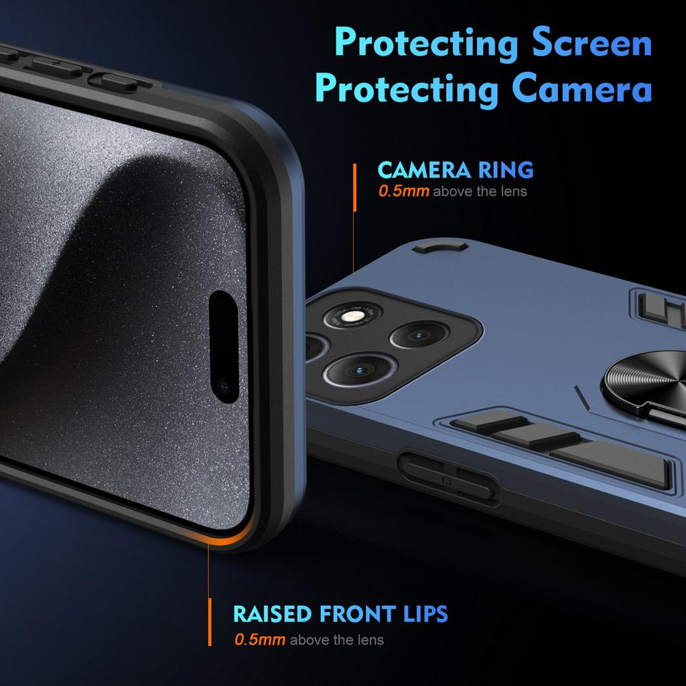 Multiple Layers Car Holder Stand case for Moto G86 Power G56 E15 G15 G05 G35 G55 G85 G04 G24 G34 G84 G54 G64 G53 G23 Drop Cover