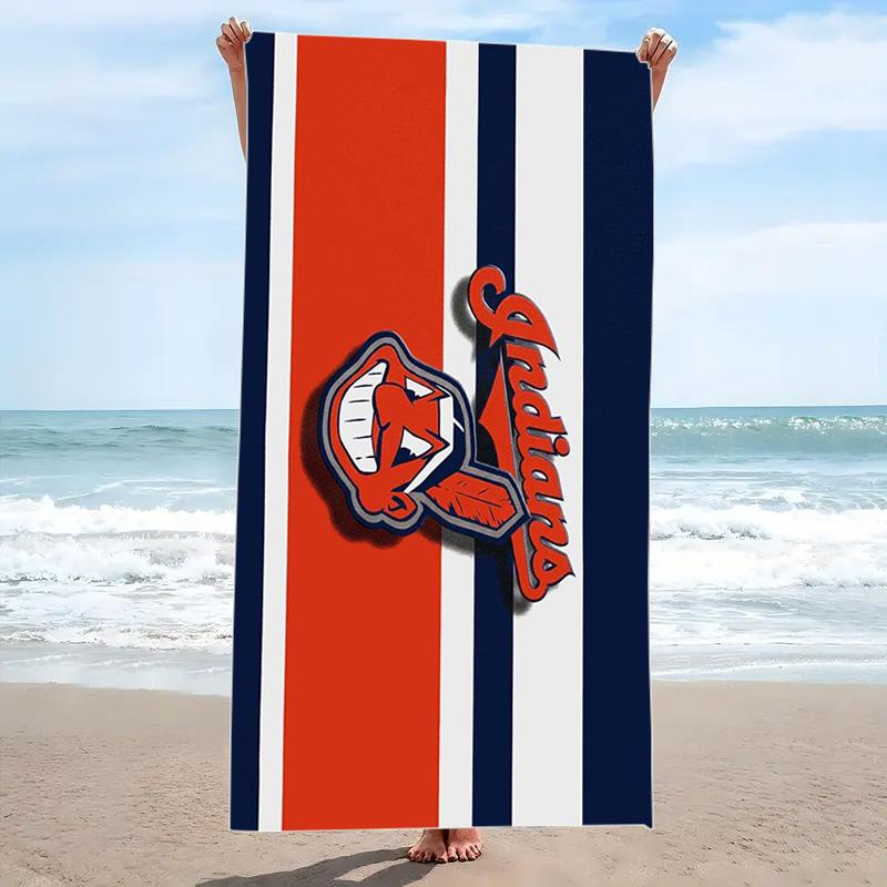 Пляжное полотенце с принтом Cleveland Indians, большое, мягкое, быстросохнущее, для пляжа, кемпинга, плавания