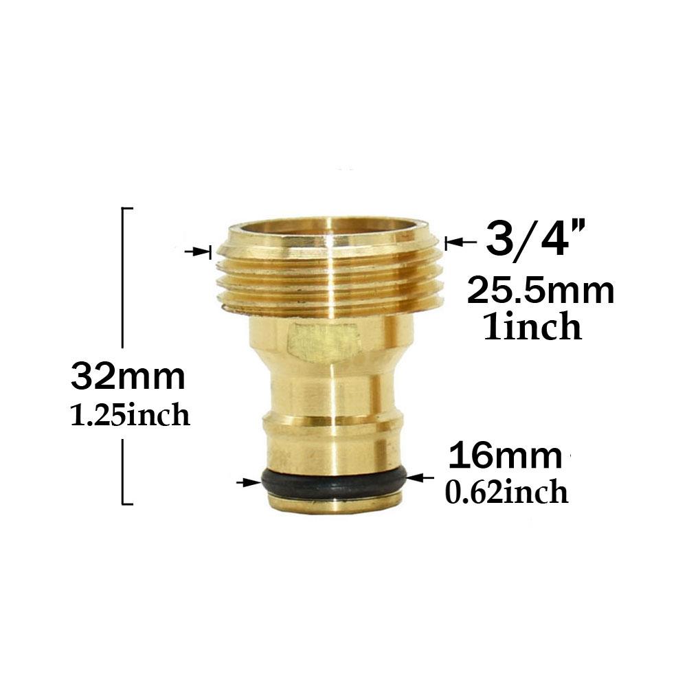 1/2'' 3/4'' 5/8" 1'' латунный кран быстроразъемный соединитель 16 мм 20 мм медный шланговый соединительный адаптер садовый поливочный пистолет фитинги для остановки воды
