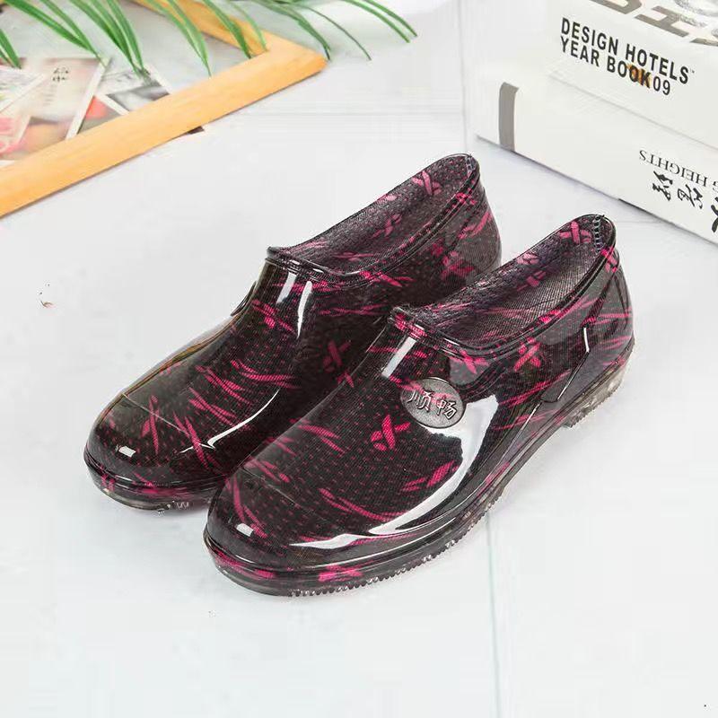 New Shallow Mouth Four-season Rain Shoes Women's Short Tube Non-slip Waterproof Shoes Low-top Work Rubber Shoes