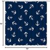 Шторка для душа с узором якоря, морская тематика, темно-синий, белый, декоративные шторы для ванной, полиэстер, быстросохнущая, 70x70 дюймов, крючки в комплекте