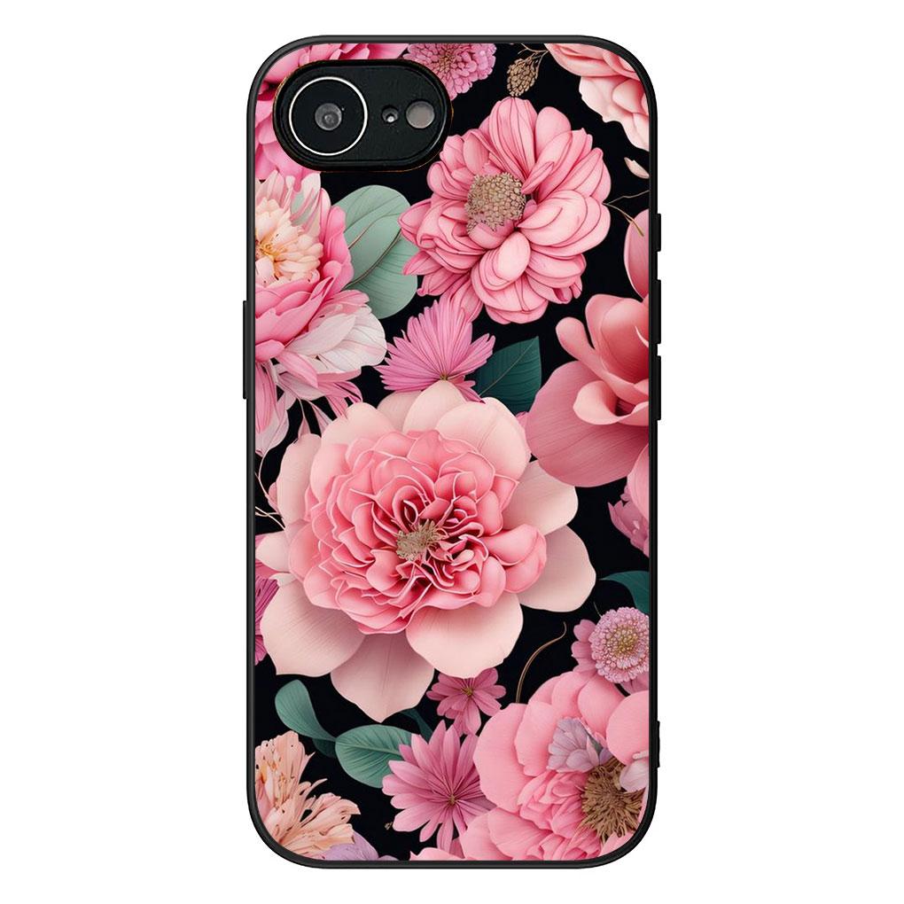 Soft Cover for Apple iPhone 13 12 Mini XS 11 Pro Max 7 8 Plus + XR SE 2022 2020 SE3 Coque Phone Case Rose Flower Pink