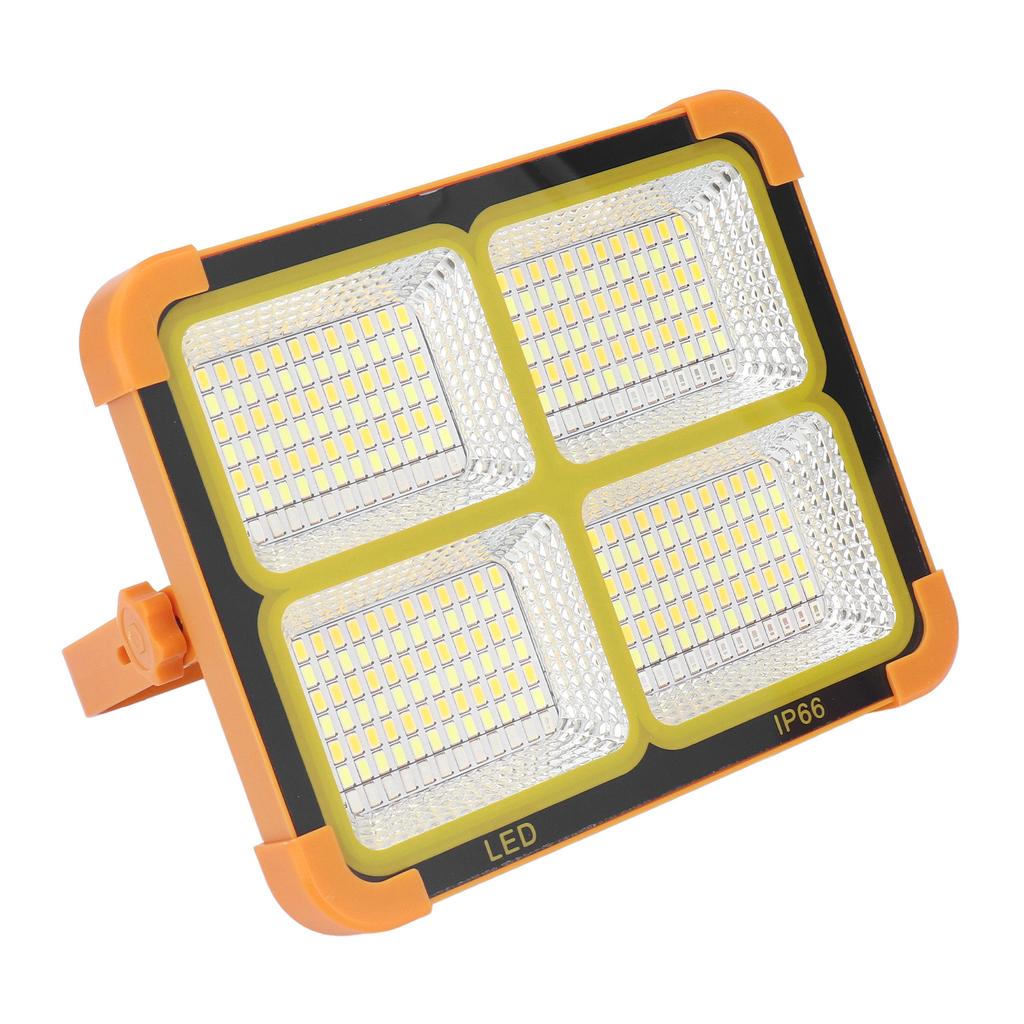 100W Solar Work Light 4 Gear Adjustable IP66 Portable Solar Flood Light for Emergency Garage Pond