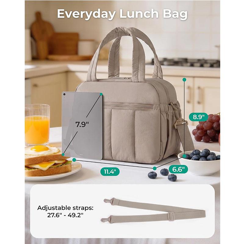 Fashionable Fluffy Lunch Bag Women's Warm Lightweight Handbag Portable Crossbody Insulated Lunch Bag
