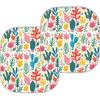 2-Piece Cactus Windshield Sunshade Floral Foldable Car Front Window Sun Shades for Most Sedans SUVs Trucks Tesla Blocks UV Rays and Keeps Your