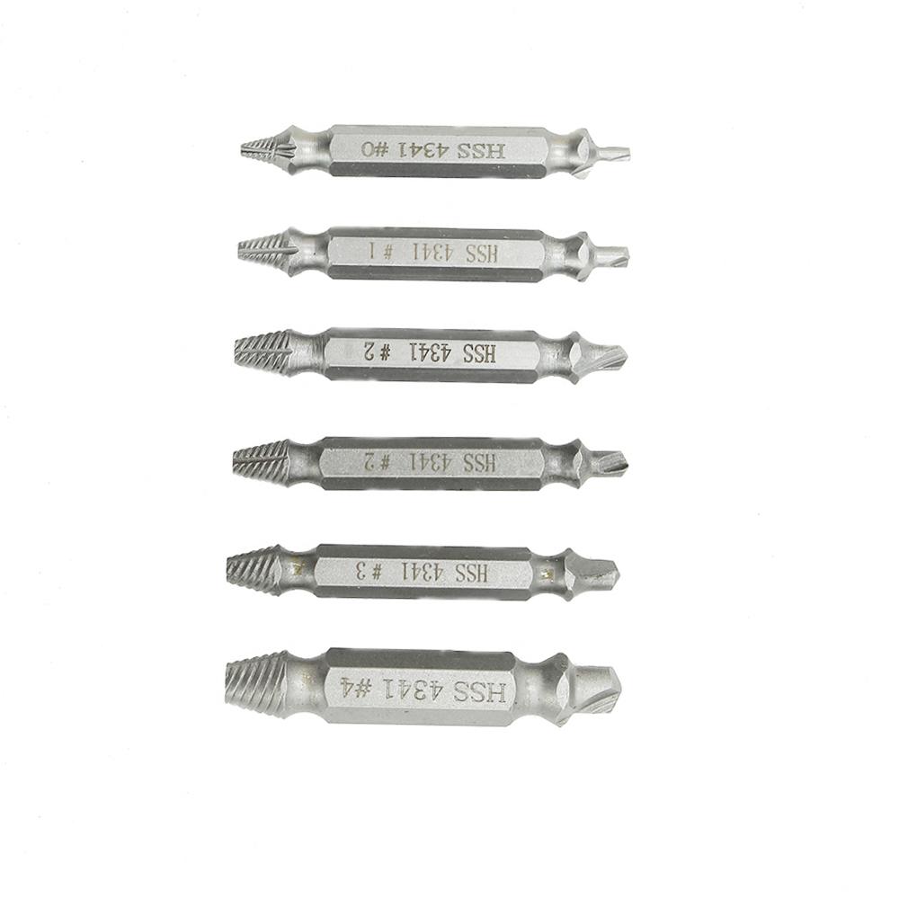6 pcs Drill Bit Set Broken Head Screw Removal Tool Bolt Screw Extractor Breaker Screw Remover Stripping Tool