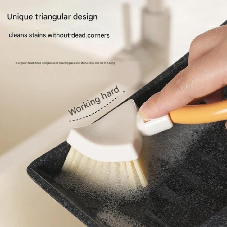 Standing Triangular Scrubber Brush Collapsibles Design Deeply Clean Narrow Space Kitchen Bathroom Cleaning Tool With Storage