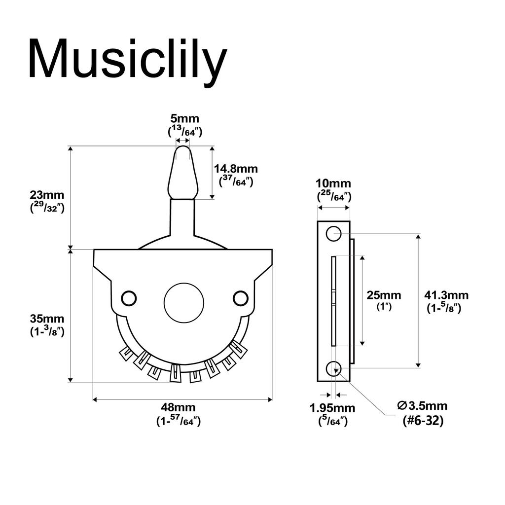 Musiclily Pro Switch for Electric Guitars 5-Way Strat-Style