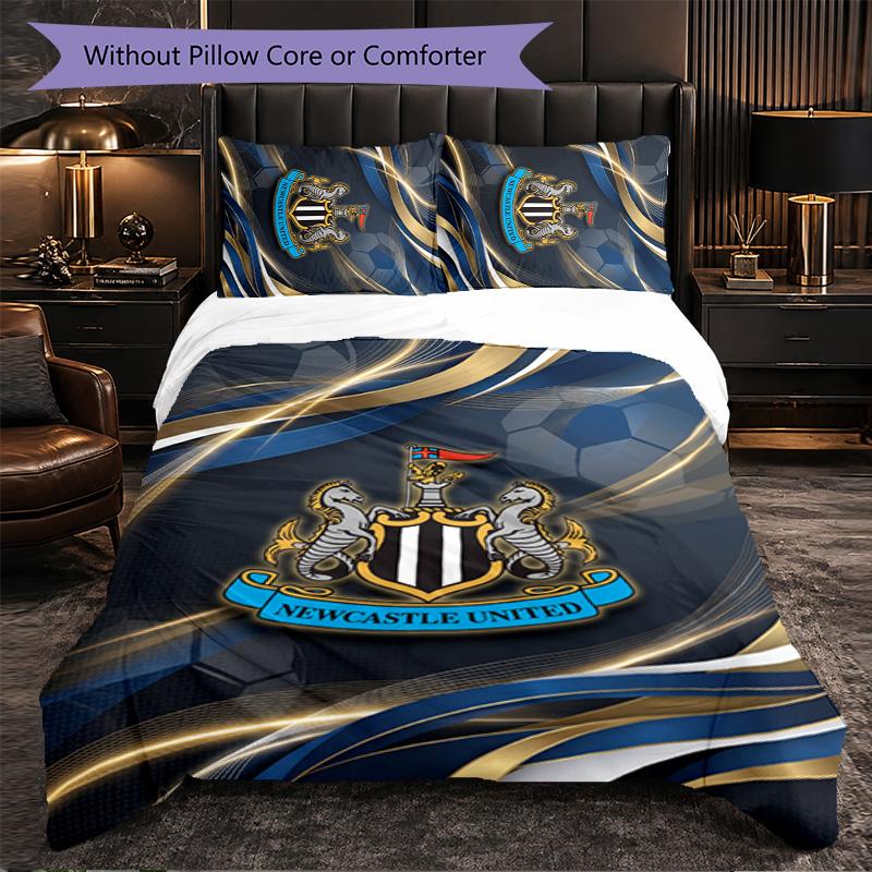 Футбольный комплект постельного белья Newcastle United из 3 предметов Мягкий пододеяльник с наволочками Комплект для декора спальни для дома