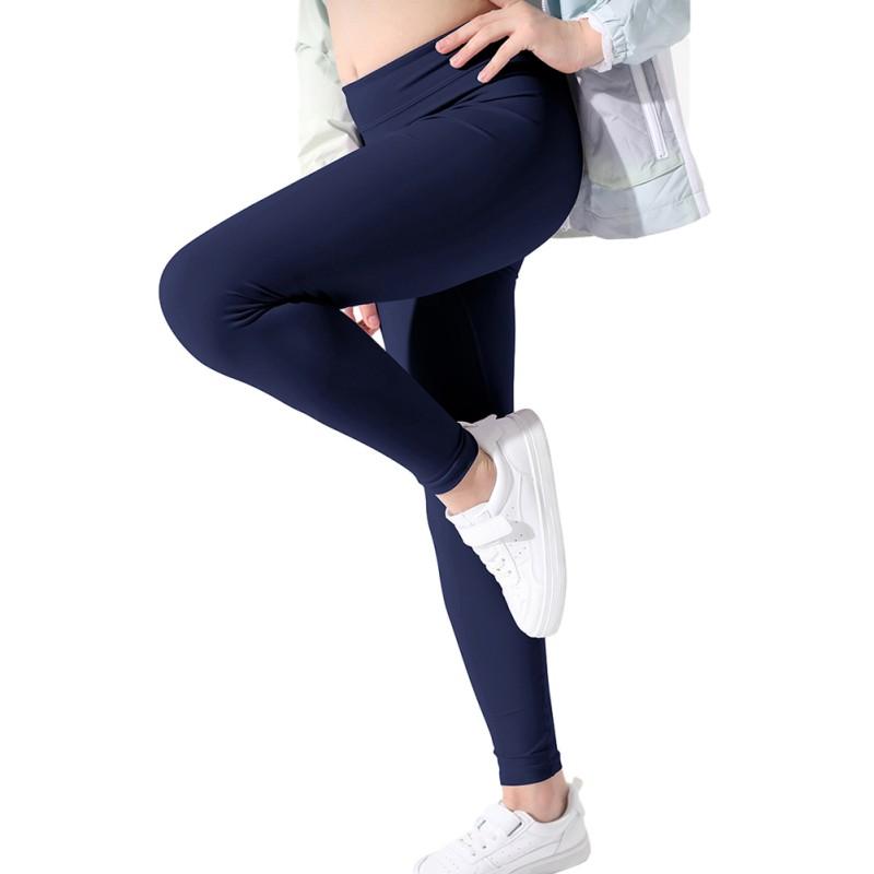 Спортивные леггинсы для девочек 4–9 лет, однотонные эластичные штаны для йоги