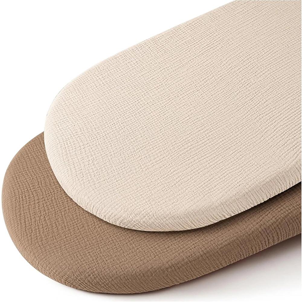 2Pcs/Set Breathable Baby Fitted Sheet Solid Crib Fitted Sheets Durable Newborn Changing Pad Cover