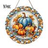 Autumn Harvest Welcome Sign Festival for Front Door, Rustic Wooden Hanging Weather Resistant Entryway with Hemp Rope, Pumpkin Plaque Fall Porch