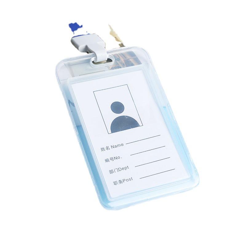 Двусторонний прозрачный держатель для ID-карты с ремешком для студенческих билетов и проездных