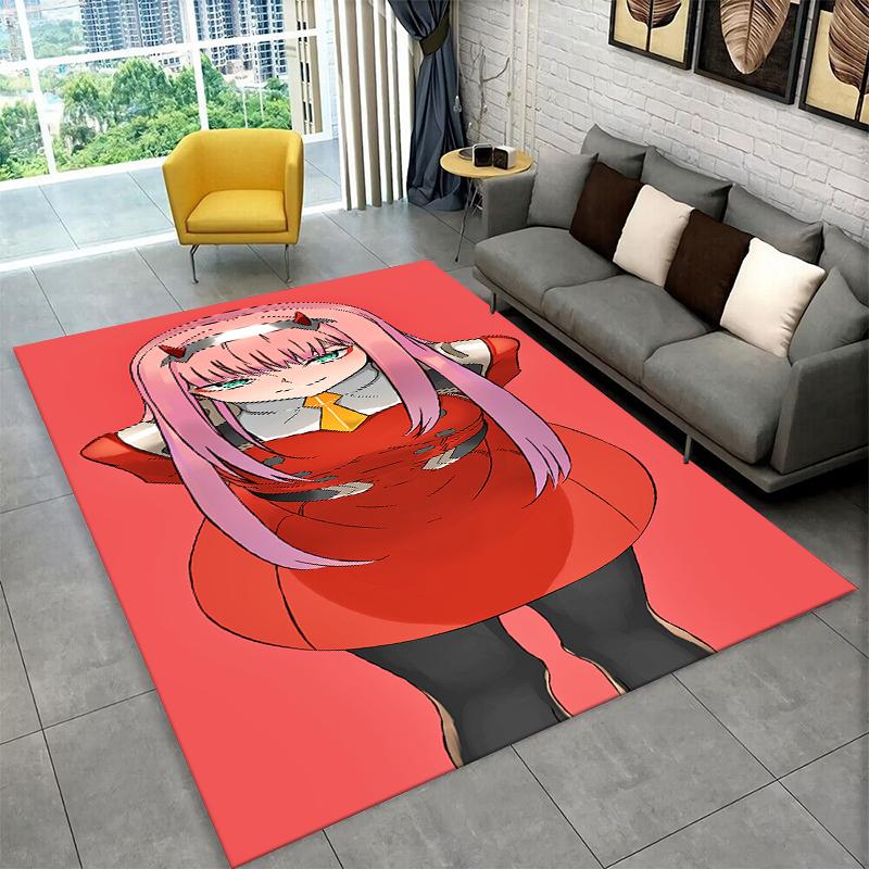 Cartoon Zero Two Sexy Girl DARLING in FRANXX  Carpet Rug for Bedroom Living Room Sofa Doormat Home Decor,Kid Area Rug Non-slip