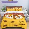 3pcs set Chip & Dale1pc of quilt cover+2pcs of pillowcase, no core, print bedding, All Seasons Bedroom Setting026
