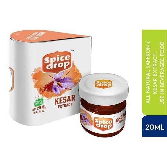 Экстракт шафрана Spice Drop | Чистый кашмирский кесар | Чай, кхир, молоко кесар, кулинария, выпечка, бирьяни, десерт | Веганский | 20 мл на 4-5 литров