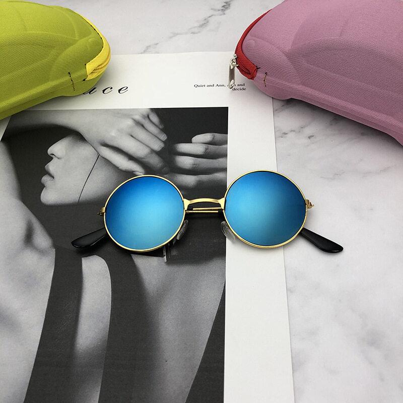 Fashion Children's Round Frame Sunglasses Male Baby Color Film Reflective Round Prince Glasses Trendy Female Child Sunglasses