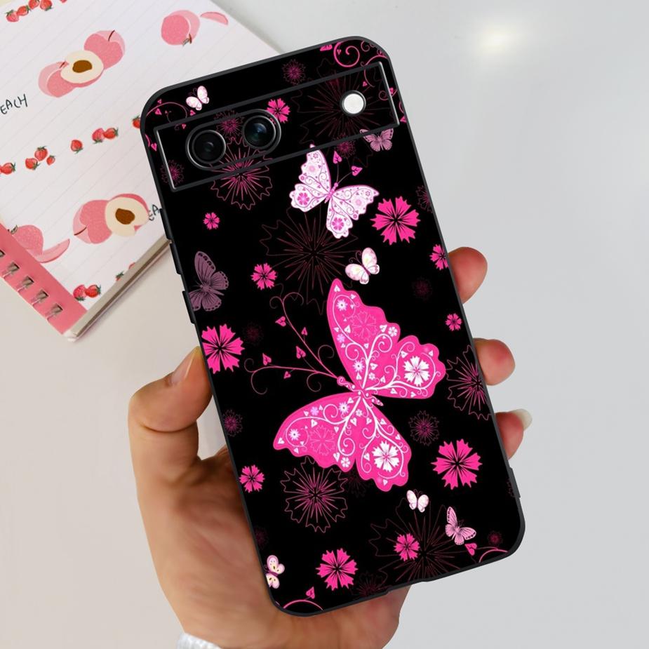 Чехол для Google Pixel 8A Чехол Pixel8 Pro Милый Кот Цветок Расписной Силиконовый Чехол для Телефона Для Google Pixel 8 Pro Pixel8A Мягкие Fundas