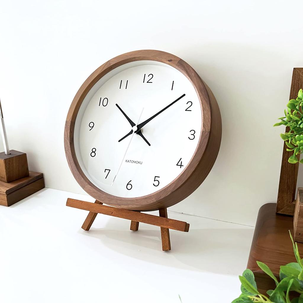 KATOMOKU Muku Clock 13 Walnut Wall Clock with Continuous Second Hand km-130WARC 220mm (Radio-controlled clock)