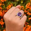 Vintage Amethyst Ring: 925 Sterling Silver Gemstone