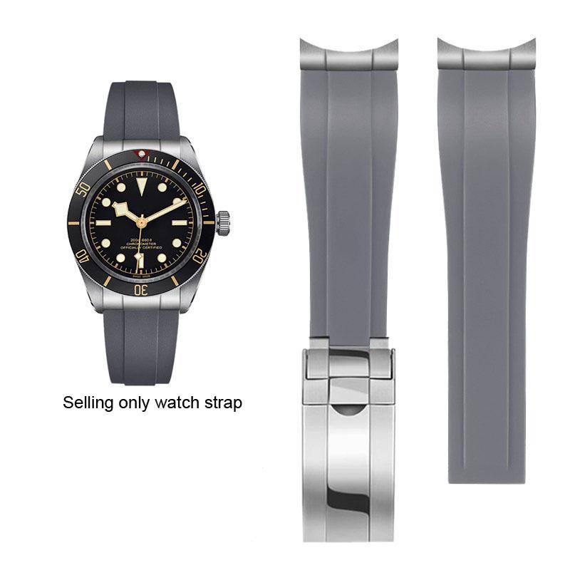 Мягкий резиновый ремешок для Tudor 39мм 1958 BB58 Black Bay Panda Pro Black Shield Часовой ремешок Стальной соединитель Браслет 20мм 21мм 22мм