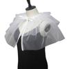 Women Victorians Ruffle Neck Collar 3 Layers Mesh Vintage Renaissances False Collar Large Shawl Scarf Decorative Capelet