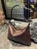Genuine Leather Women's Woven Handbag Korean Large Capacity Women's Handbag Fashionable And Versatile Single Shoulder Crossbody Bag