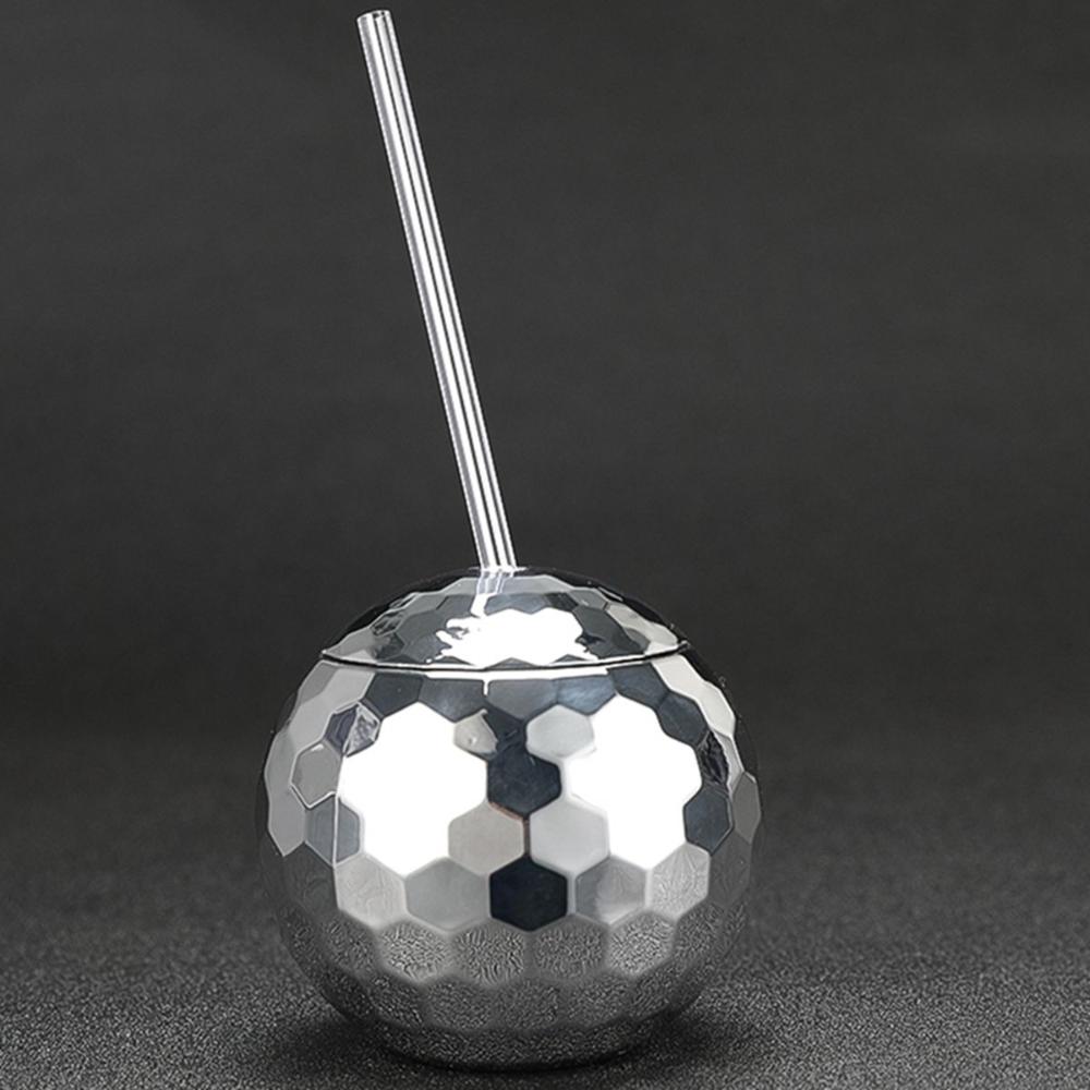 Drink with Straw Flashlight Glitter Cocktail Disco Ball Cup Wine Goblets Bar Tools