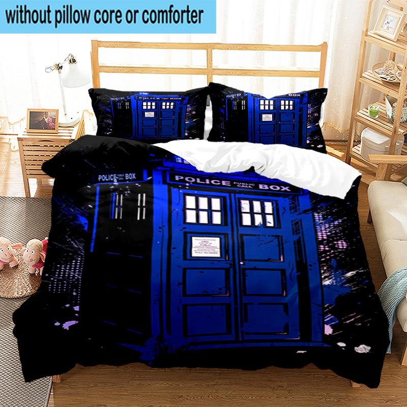 3PCS telephone booth 3pcs Bedding,Including 3PCS Duvet Cover And 2pcs Pillowcases Perfect for Christmas,Ideal for Bedroom, Dormitory
