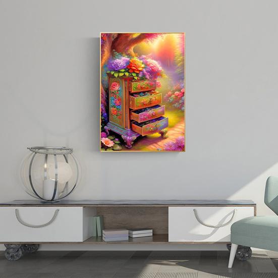 DIY 5D Diamond Art Kit Книжный шкаф Комод Узор Повышение креативности Уменьшение стресса Развивайте терпение Вышивка Мозаика Вышивка крестиком Украшение дома