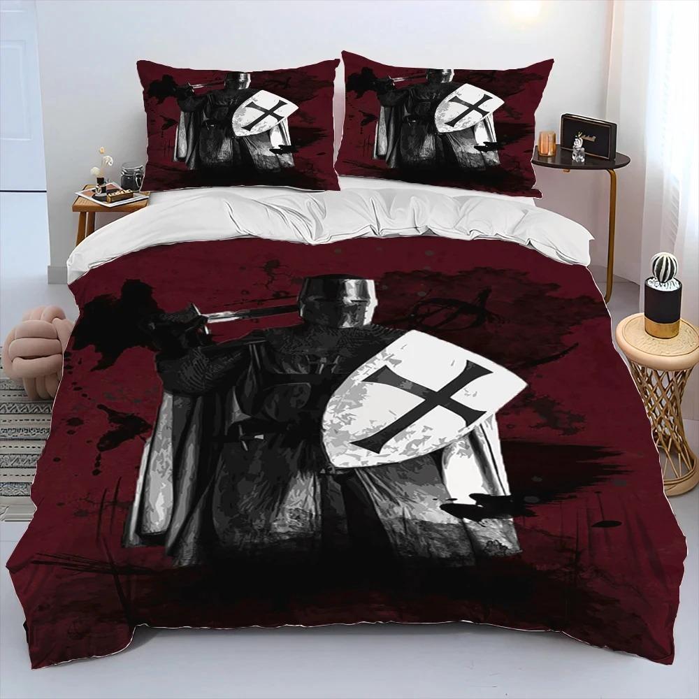 Cavalier Knight Templar Crusaders Comforter Bedding Set,Duvet Cover Bed Set Quilt Cover Pillowcase,king Queen Size Bedding Set