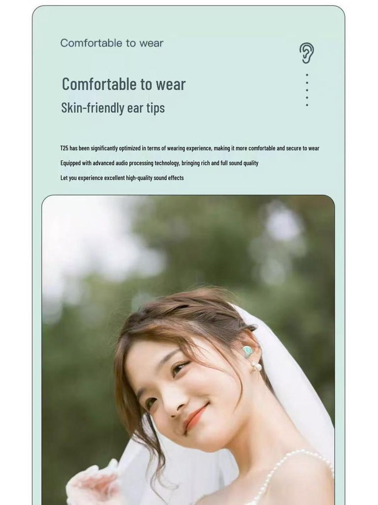 High-Fidelity In-Ear Wireless Bluetooth Earphones with Type-C Charging, Mirror Finish, and Extended Battery Life for Running