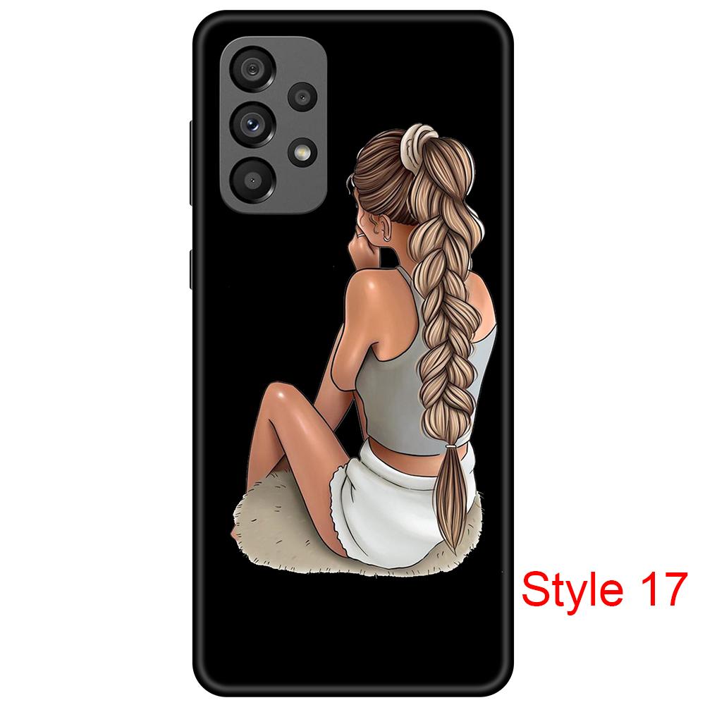 Модный черный мягкий чехол, совместимый с Samsung Galaxy A73, гибкий противоударный бампер из ТПУ с розовым цветком, черный чехол для Galaxy A73