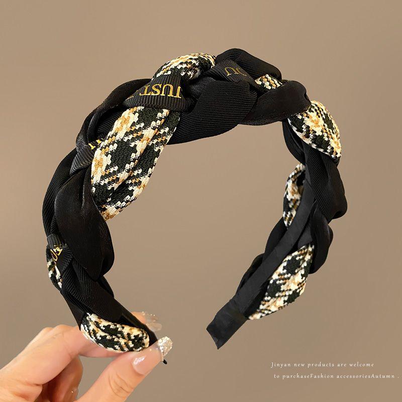 Retro Style Hair Band Women's High Head Top Wide Edge Ins Headwear Strap Headband