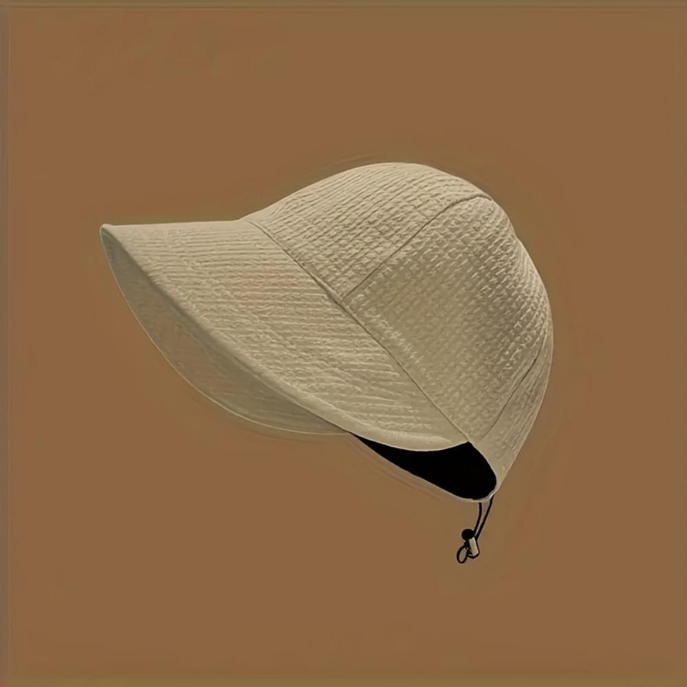 Women's Drawstring Waffle Pattern Baseball Cap, Fashionable Sun Protection Beach Travel Sun Hat for Spring & Summer