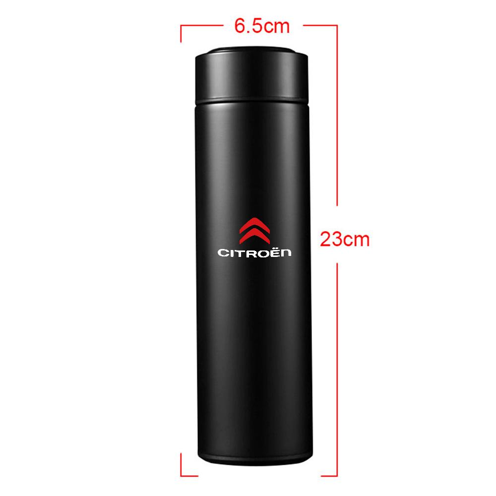 500ml Smart Thermo Mug Filter Coffee Water Flask Temperature Display For Citroen C1 C2 C3 VTS C4 DS Saxo C4L C5 Auto Valve Cap 